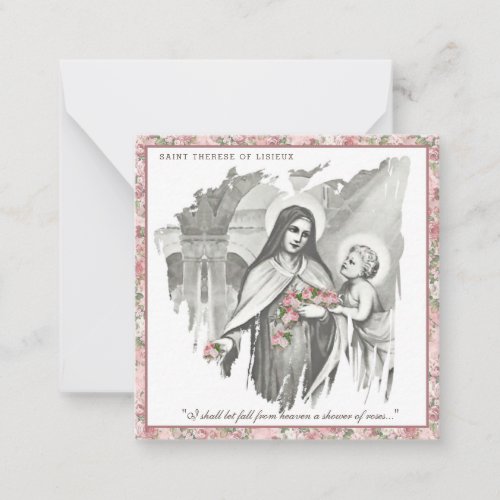 Religious St Therese Catholic Nun Floral Card