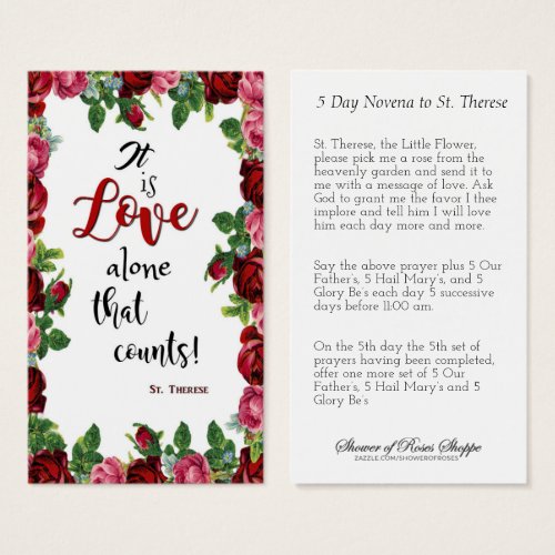 Religious St Therese Catholic Prayer Novena Roses