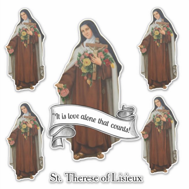 Religious St. Therese of Lisieux Carmelite Nun Sticker (Front)