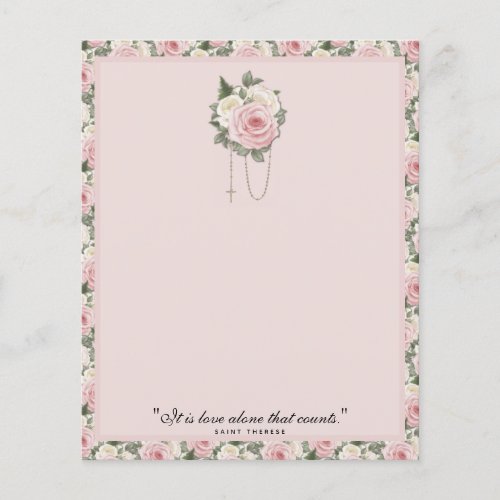 Religious St Therese Quote Pink Roses Vintage