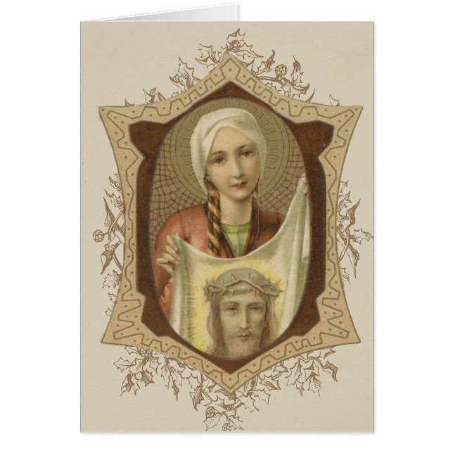 Religious St. Veronica Veil of Jesus Cards (Front)