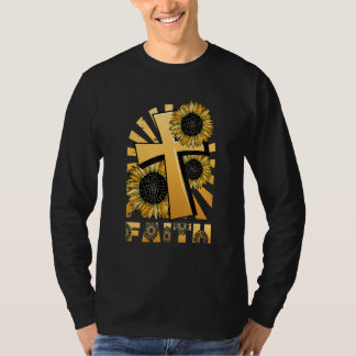 Religious Sunflower Cross Christian Faith 1 T-Shirt