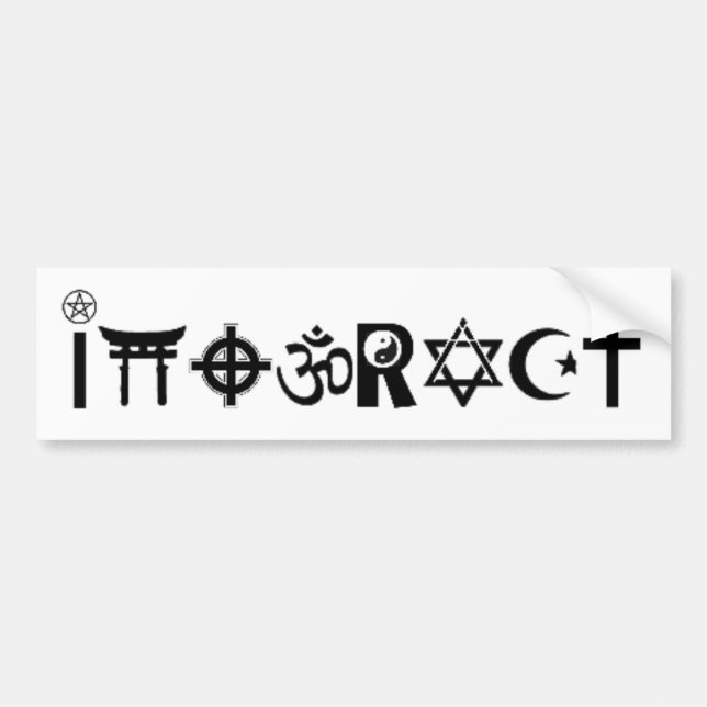 religious symbol interact bumper sticker (Front)