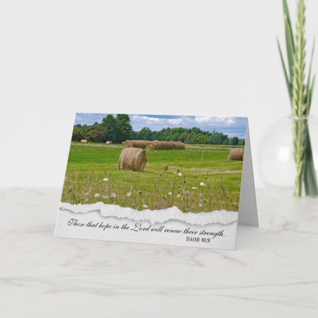 Religious Sympathy Country Hay Bales Card (Front)