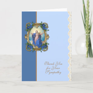 Religious Sympathy Funeral Thank You Virgin Mary