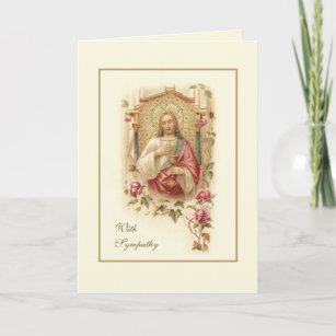 Religious Sympathy Sacred Heart Scripture Prayer Card