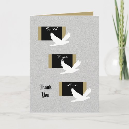 Religious Sympathy Thank You Card - Doves
