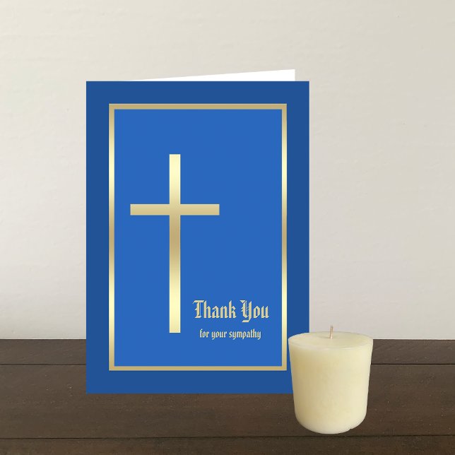 Religious Sympathy Thank You Note Card  - Blue (Creator Uploaded)
