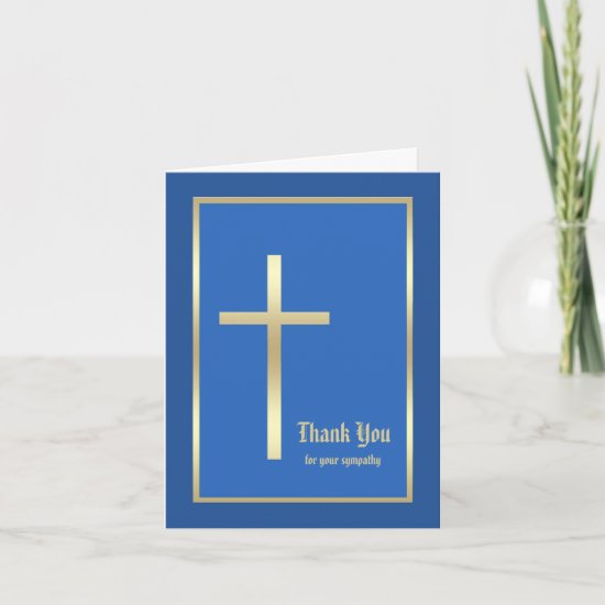Religious Sympathy Thank You Note Card  - Blue