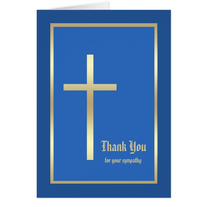 Religious Sympathy Thank You Note Card    Blue