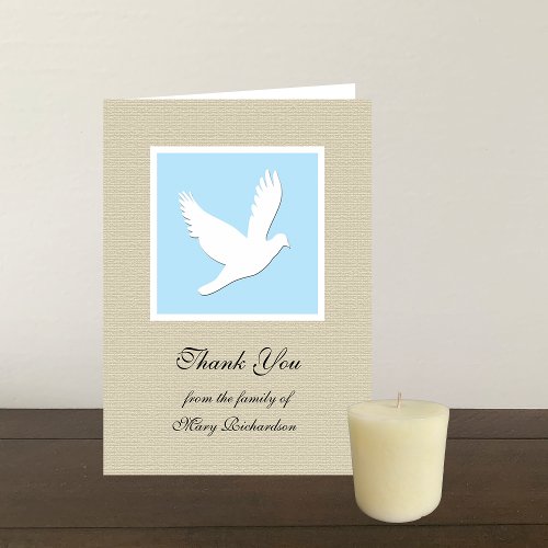 Religious Sympathy Thank You Note Card _ Dove