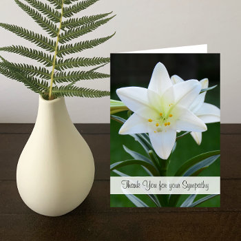 Religious Sympathy Thank You Note Card -- Lily by sympathythankyou at Zazzle