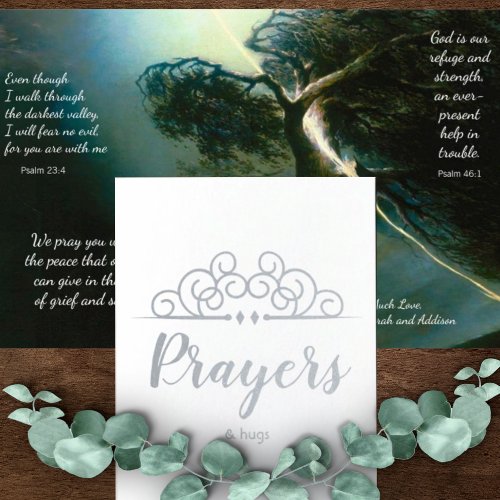 Religious Sympathy Thinking of You Prayers  Hugs  Foil Card