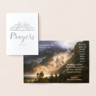 Religious Sympathy Thinking of You Prayers & Hugs Foil Card