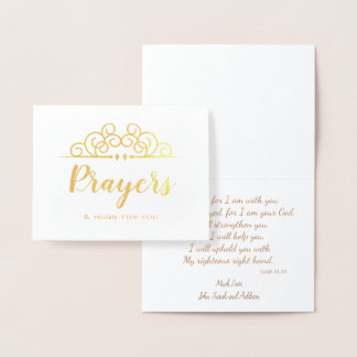 Religious Sympathy Thinking of You Prayers & Hugs Foil Card