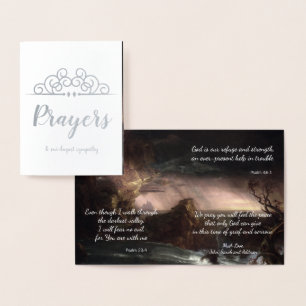 Religious Sympathy Thinking of You Prayers & Hugs Foil Card