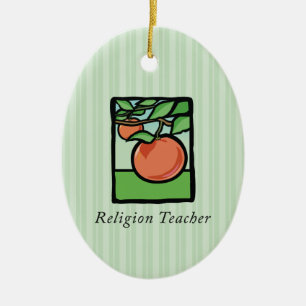 Religious Teacher Thank You, Apple Ceramic Ornament