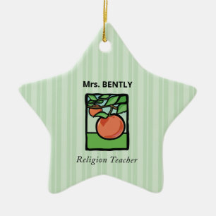 Religious Teacher Thank You, Apple Ceramic Ornament