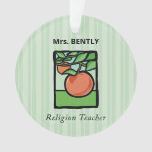 Religious Teacher Thank You, Apple Ornament