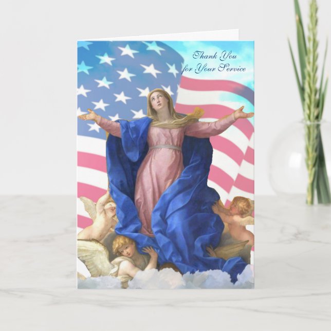 Religious Thank You for Your Service Catholic   Card (Front)
