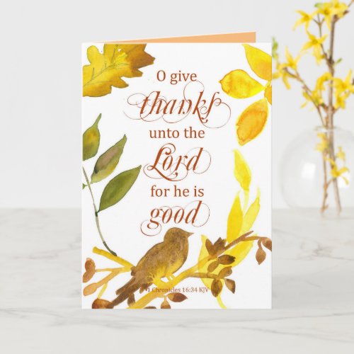 Religious Thanksgiving Bible Scripture Chronicles Card