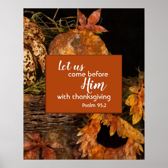 Religious Thanksgiving Poster with Psalm 95:2 (Front)