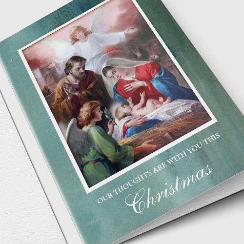 Religious Thinking of You Christmas Sympathy  Holiday Card