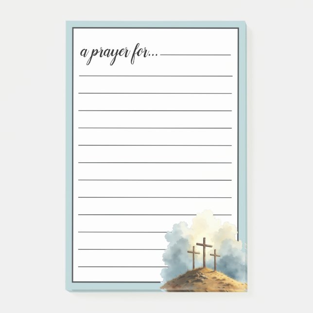 Religious Three Crosses War Room Prayer Post-it Notes (Front)