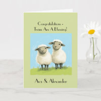 Religious Twin Baby Shower Congratulations, Twins