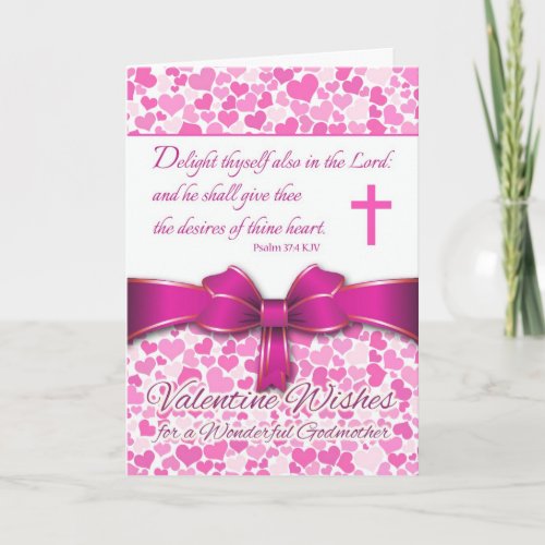 Religious Valentine for Godmother Psalm 374 Holiday Card