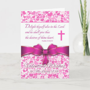 Religious Valentine for Wife, Psalm 37:4 Verse Holiday Card