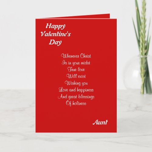 Religious valentines day aunt holiday card