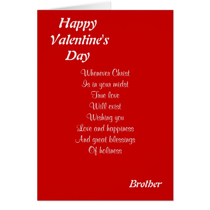 Religious valentine's day brother cards