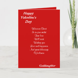 Religious valentine's day goddaughter holiday card
