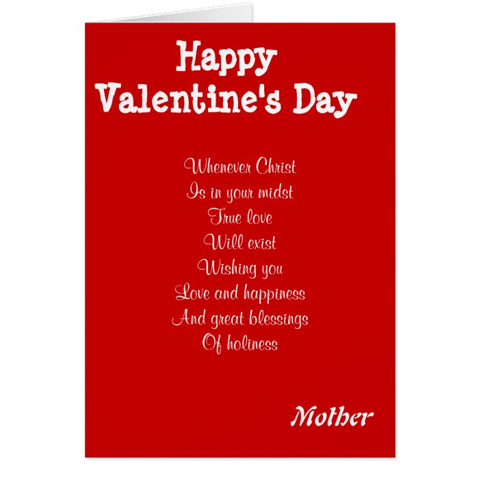 Religious valentine's day mother greeting card