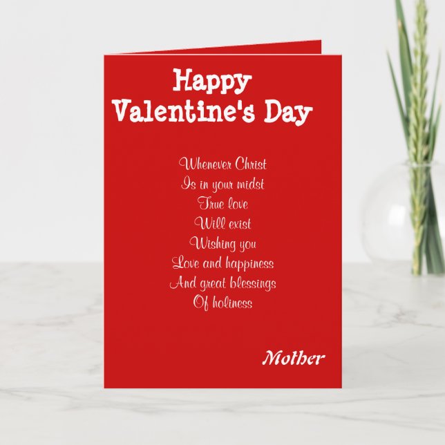 Religious valentine's day mother holiday card (Front)