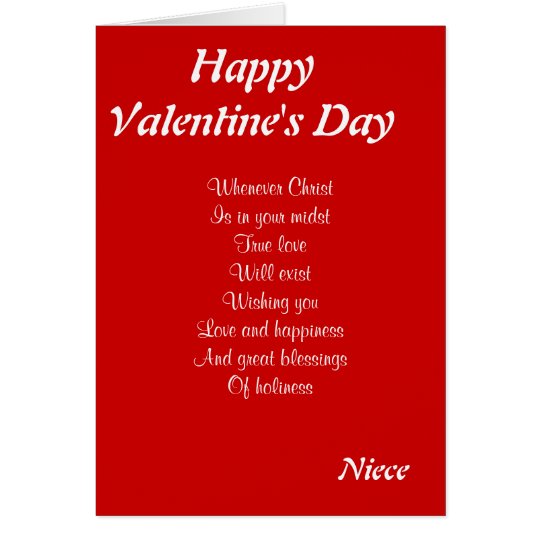 Religious valentine's day niece card