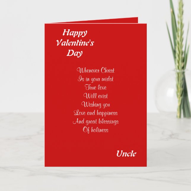 Religious valentine's day uncle holiday card (Front)