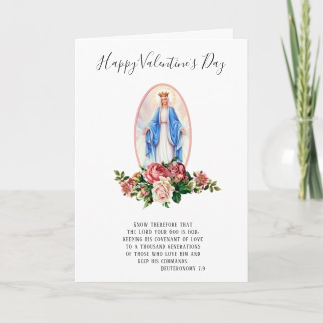 Religious | Valentines Day  | Virgin Mother Mary Card (Front)