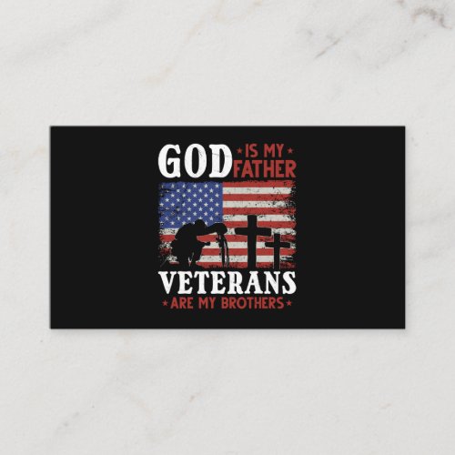 Religious Veteran American Flag Proud Soldier Business Card