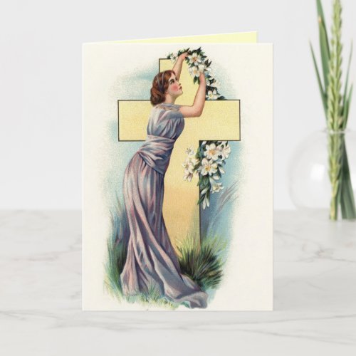 Religious Vintage Easter Cross Card