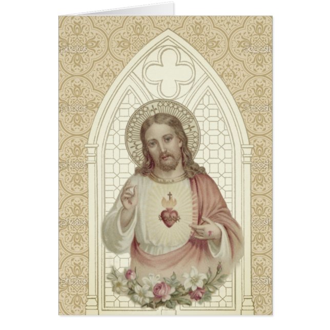 Religious Vintage Sacred Heart of Jesus Prayer (Front)