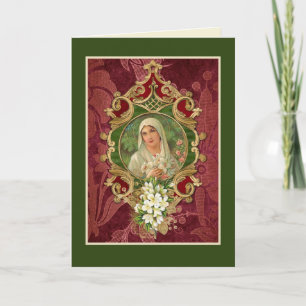 Religious Vintage Virgin Mary Birthday Scripture Card