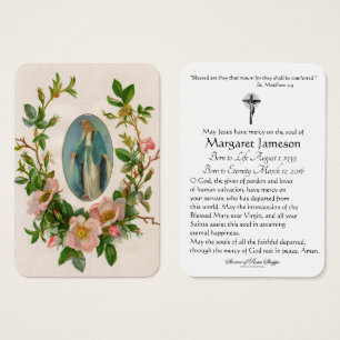 Religious Vintage Virgin Mary Floral Funeral