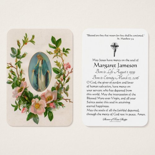 Religious Vintage Virgin Mary Floral Funeral