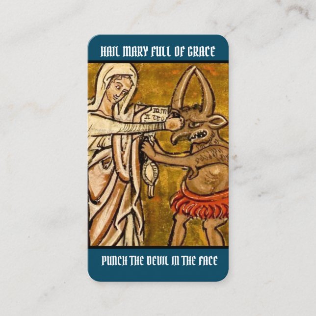 Religious Virgin Mary Against Evil Prayer  Place Card (Front)