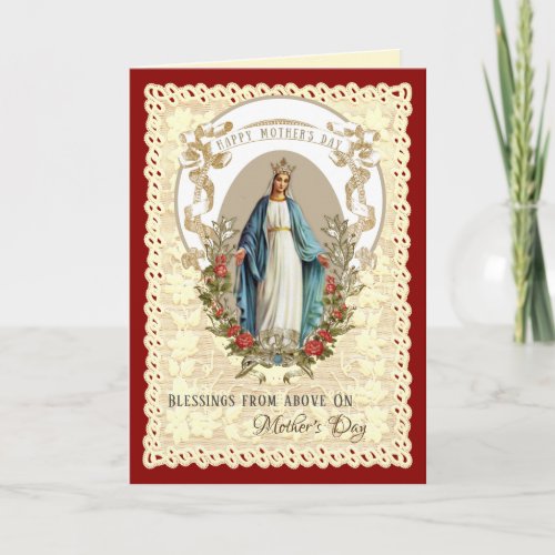 Religious Virgin Mary Catholic Mothers Day Holiday Card