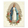 Religious Virgin Mary Catholic Red Roses and Lace Photo Print