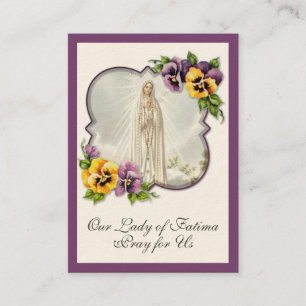 Religious Virgin Mary Fatima Catholic Prayer Business Card