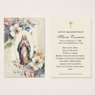 Religious Virgin Mary Funeral Memorial Prayer 